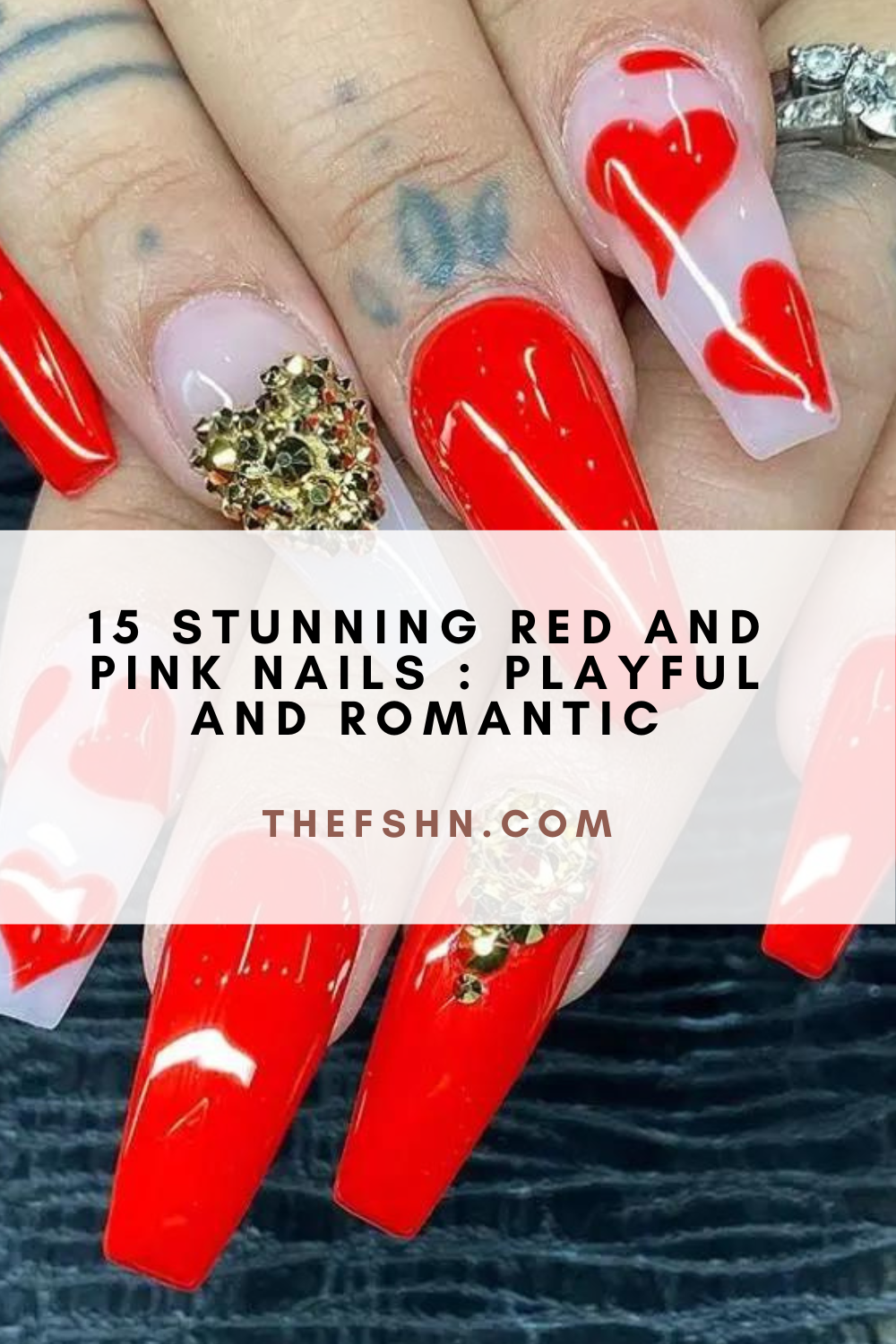 15 Stunning Red And Pink Nails : Playful And Romantic | The FSHN